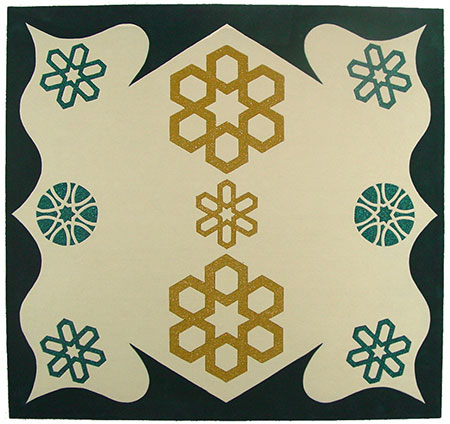 Morocco<br />Handtufted, wool and metallic<br />8'x8'<br /><br /><br />